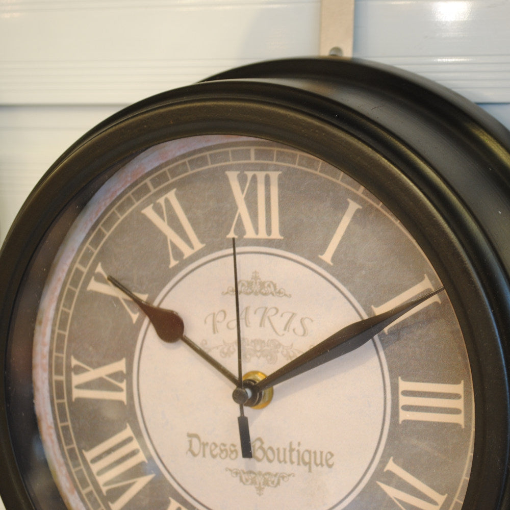時計 掛時計 壁掛け時計 ウォールクロック アンティーク風 アンティーク調 黒 ブラック 57105WC-PARIS-BK