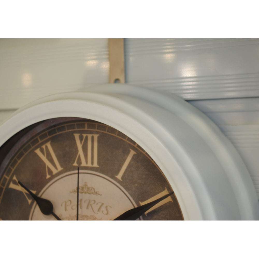時計 掛時計 壁掛け時計 ウォールクロック アンティーク風 アンティーク調 白 ホワイト 57106WC-PARIS-WH