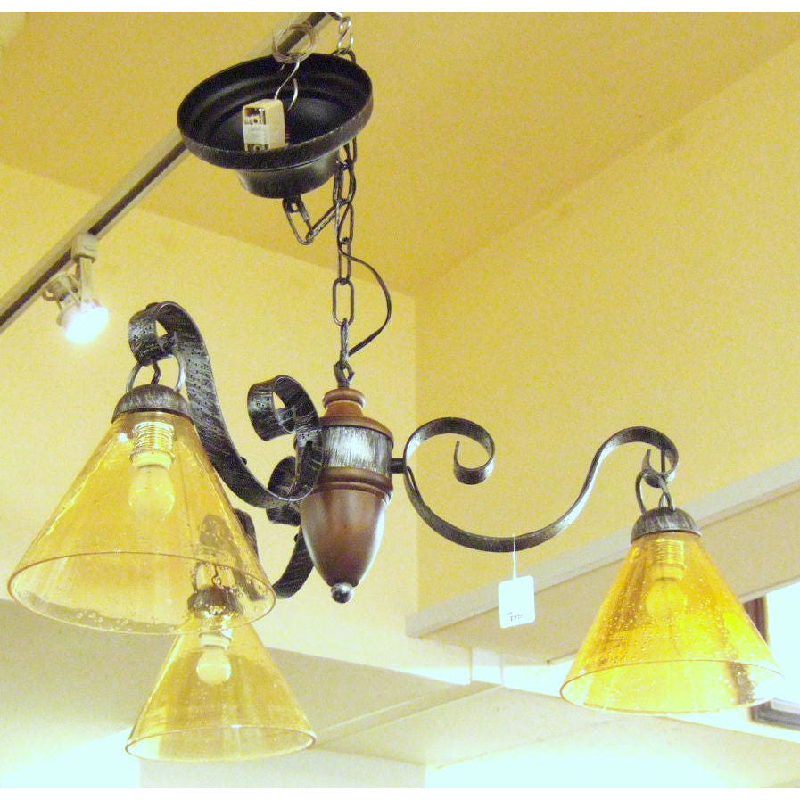 シャンデリアランプ おしゃれ 3灯式 天然木 ガラスシェード 0711001 照明器具 カフェ ランプ クラシック エレガント ゴージャス