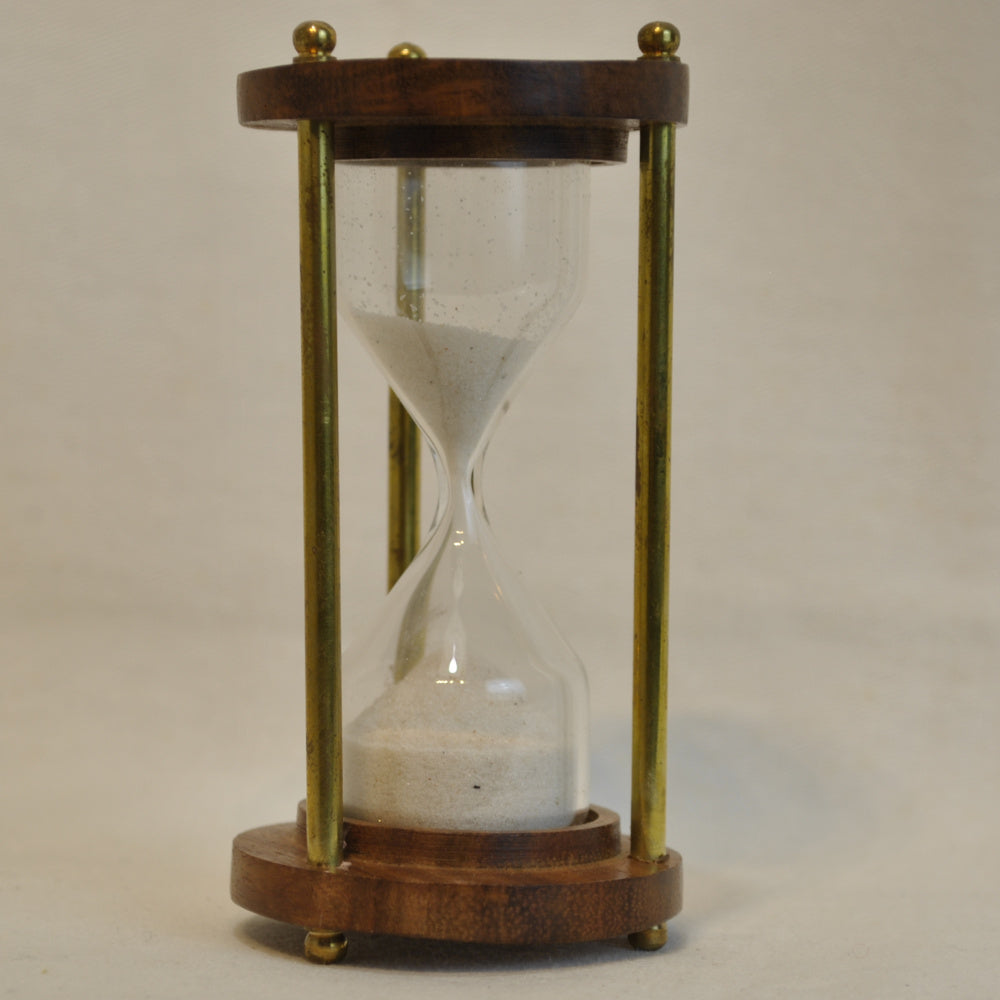 砂時計 時計 1分計 木製 真鍮製 雑貨 置き時計 インテリア時計 アンティーク風砂時計 真鍮雑貨 7382019