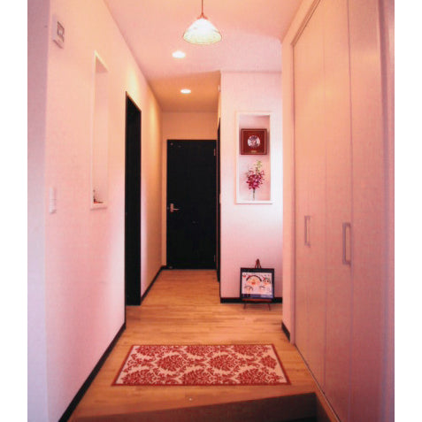 玄関マット マット ラグマット オーガニック コットン100% フランス製マット スタイルフランス セルジュルサージュ ラグマット SERGELESAGE フランスラグマット 段通玄関マット 綿100% sultane/rouge 66x107cm