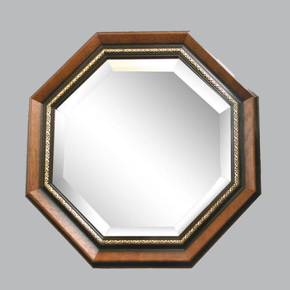 ウォールミラー おしゃれ 運気アップ鏡 鏡 壁掛け 正八角形 木製 茶 ミラー OT アンティーク イタリア製 ベルトーチ BERTOZZI 808290