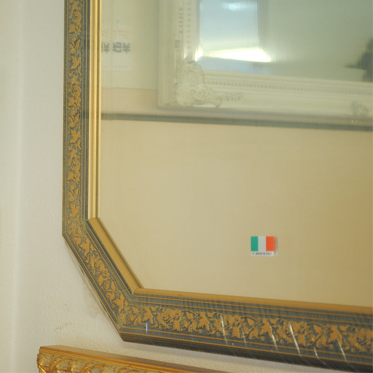 ウォール ミラー 壁掛け 鏡 八角 グリーン イタリアンブルー イタリア製 雑貨 BERTOZZI ベルトーチ 808408