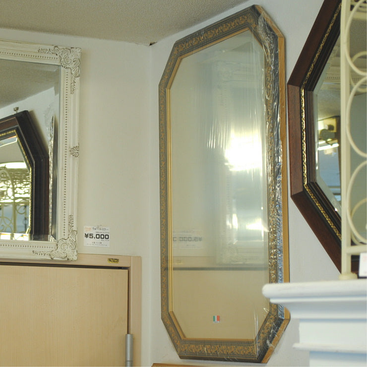 ウォール ミラー 壁掛け 鏡 八角 グリーン イタリアンブルー イタリア製 雑貨 BERTOZZI ベルトーチ 808408