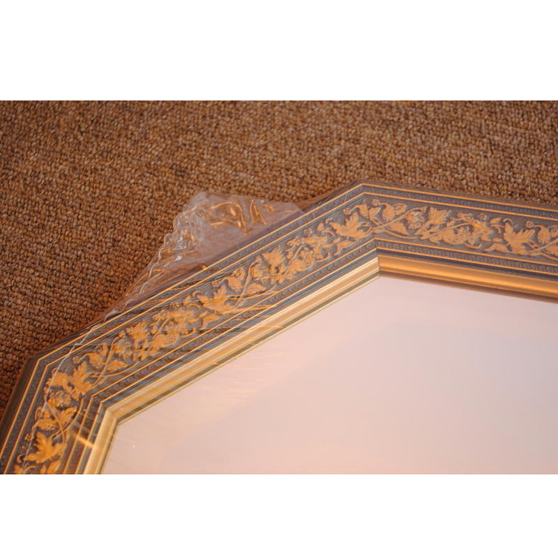 ウォールミラー おしゃれ 鏡 壁掛け 八角形 隅切り 木製 ミラー OT 青 アンティーク イタリア製 ベルトーチ BERTOZZI 808409