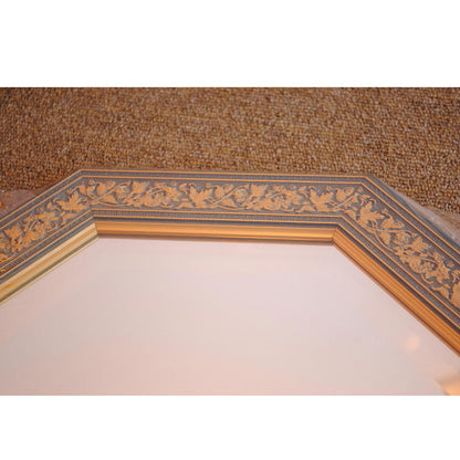 ウォールミラー おしゃれ 鏡 壁掛け 八角形 隅切り 木製 ミラー OT 青 アンティーク イタリア製 ベルトーチ BERTOZZI 808409