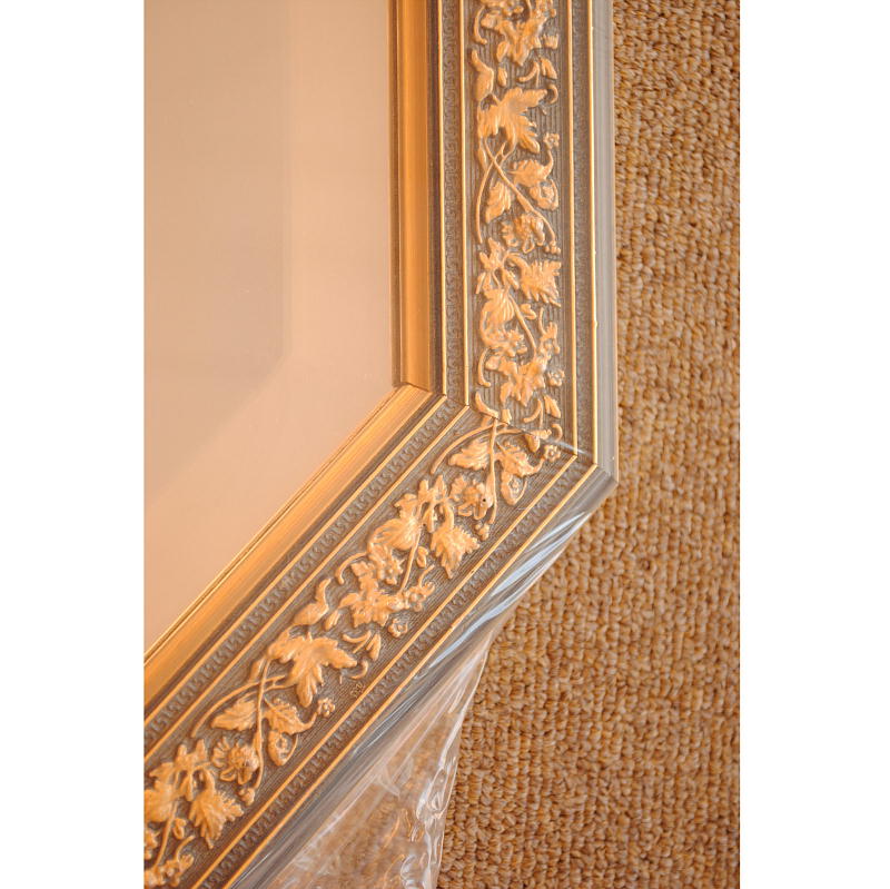 ウォールミラー おしゃれ 鏡 壁掛け 八角形 隅切り 木製 ミラー OT 青 アンティーク イタリア製 ベルトーチ BERTOZZI 808409