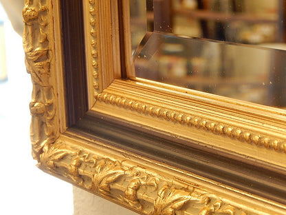 ウォールミラー おしゃれ 鏡 壁掛け 長方形 スクエア 木製 ミラー RT 金 黒 アンティーク イタリア製 ベルトッツィ BERTOZZI 808436