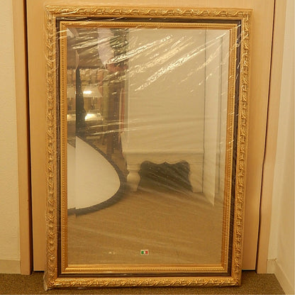 ウォールミラー おしゃれ 鏡 壁掛け 長方形 スクエア 木製 ミラー RT 金 黒 アンティーク イタリア製 ベルトッツィ BERTOZZI 808436