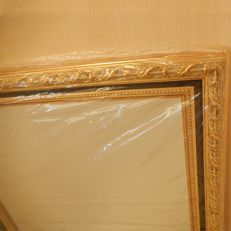 ウォールミラー おしゃれ 鏡 壁掛け 長方形 スクエア 木製 ミラー RT 金 黒 アンティーク イタリア製 ベルトッツィ BERTOZZI 808436