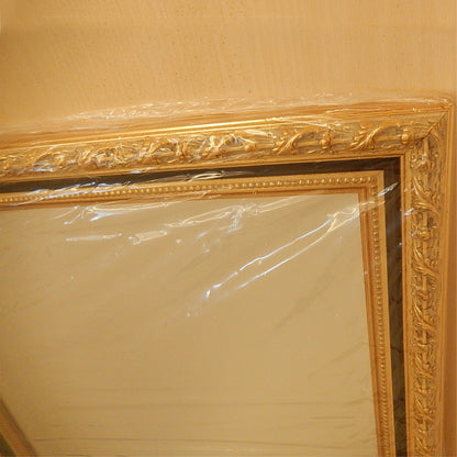 ウォールミラー おしゃれ 鏡 壁掛け 長方形 スクエア 木製 ミラー RT 金 黒 アンティーク イタリア製 ベルトッツィ BERTOZZI 808436