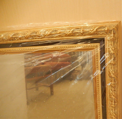 ウォールミラー おしゃれ 鏡 壁掛け 長方形 スクエア 木製 ミラー RT 金 黒 アンティーク イタリア製 ベルトッツィ BERTOZZI 808436