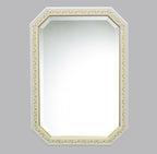 ウォールミラー おしゃれ 鏡 壁掛け 八角形 木製 白 ホワイト ゴールド ミラー OT アンティーク イタリア製 ベルトーチ BERTOZZI 808838