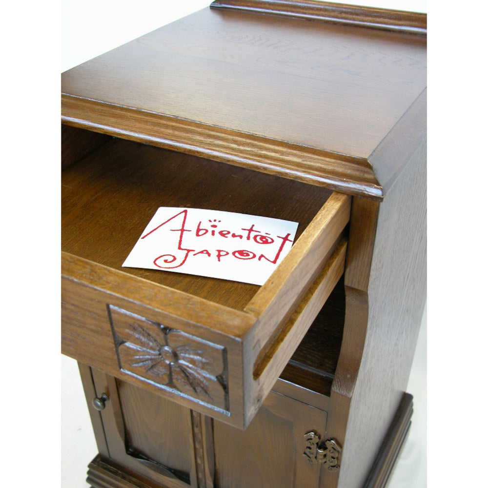 電話台 おしゃれ オーク 無垢材 木製 テレフォン テーブル クラシック 輸入家具 1136011