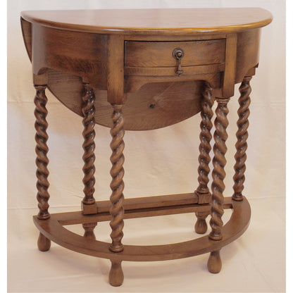 コンソールテーブル ダイニングテーブル 丸テーブル バタフライテーブル オーク家具 ツイストエンド クラシック家具 アンティーク風家具 訳有り特価品 1136013