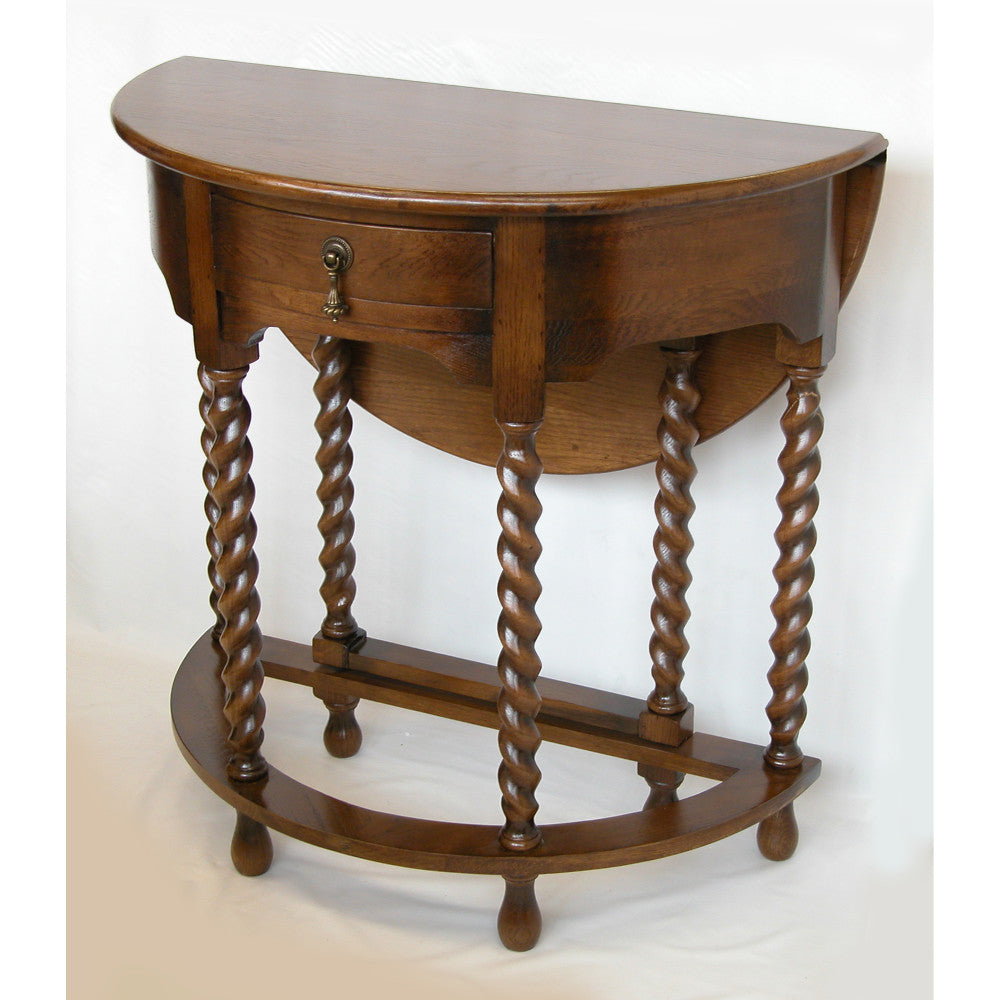 コンソールテーブル ダイニングテーブル 丸テーブル バタフライテーブル オーク家具 ツイストエンド クラシック家具 アンティーク風家具 訳有り特価品 1136013