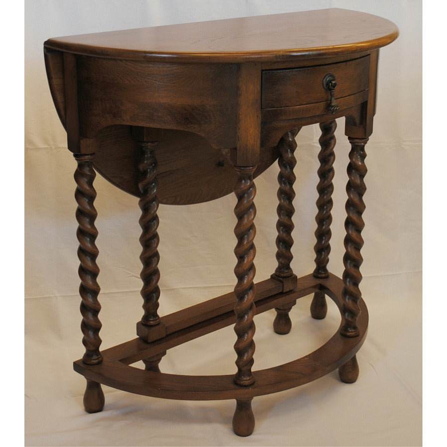 コンソールテーブル ダイニングテーブル 丸テーブル バタフライテーブル オーク家具 ツイストエンド クラシック家具 アンティーク風家具 訳有り特価品 1136013