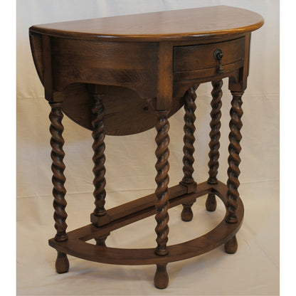 コンソールテーブル ダイニングテーブル 丸テーブル バタフライテーブル オーク家具 ツイストエンド クラシック家具 アンティーク風家具 訳有り特価品 1136013