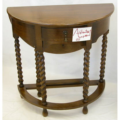 コンソールテーブル ダイニングテーブル 丸テーブル バタフライテーブル オーク家具 ツイストエンド クラシック家具 アンティーク風家具 訳有り特価品 1136013