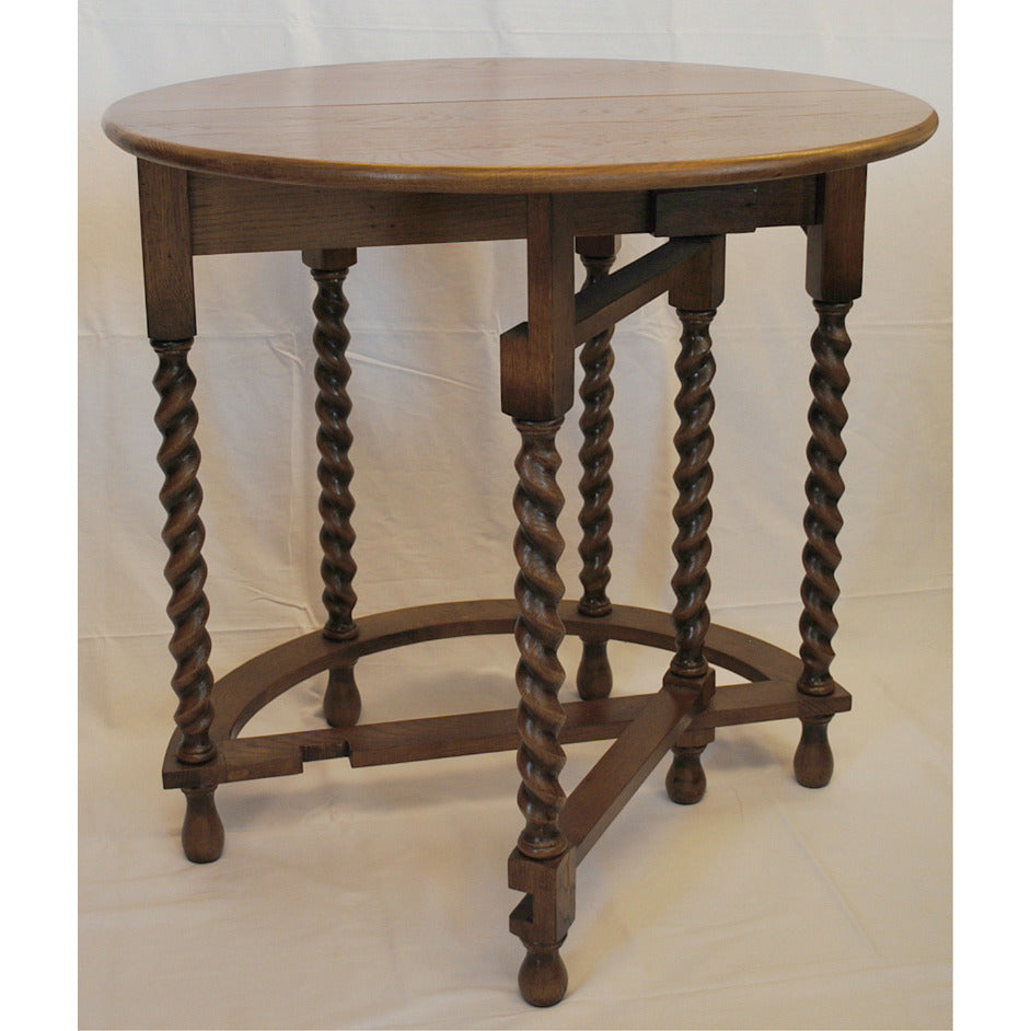 コンソールテーブル ダイニングテーブル 丸テーブル バタフライテーブル オーク家具 ツイストエンド クラシック家具 アンティーク風家具 訳有り特価品 1136013