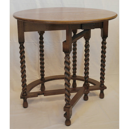 コンソールテーブル ダイニングテーブル 丸テーブル バタフライテーブル オーク家具 ツイストエンド クラシック家具 アンティーク風家具 訳有り特価品 1136013