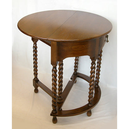 コンソールテーブル ダイニングテーブル 丸テーブル バタフライテーブル オーク家具 ツイストエンド クラシック家具 アンティーク風家具 訳有り特価品 1136013