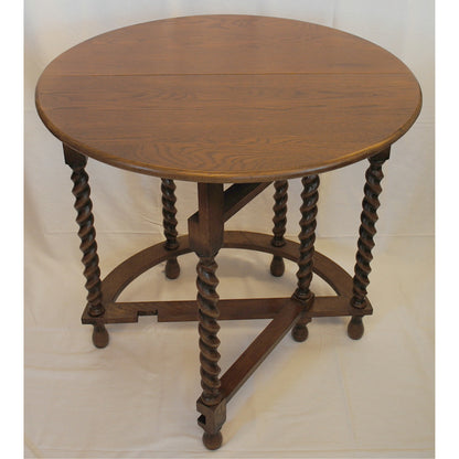 コンソールテーブル ダイニングテーブル 丸テーブル バタフライテーブル オーク家具 ツイストエンド クラシック家具 アンティーク風家具 訳有り特価品 1136013