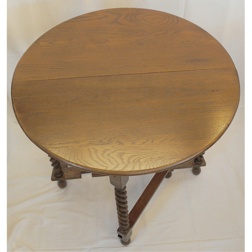 コンソールテーブル ダイニングテーブル 丸テーブル バタフライテーブル オーク家具 ツイストエンド クラシック家具 アンティーク風家具 訳有り特価品 1136013