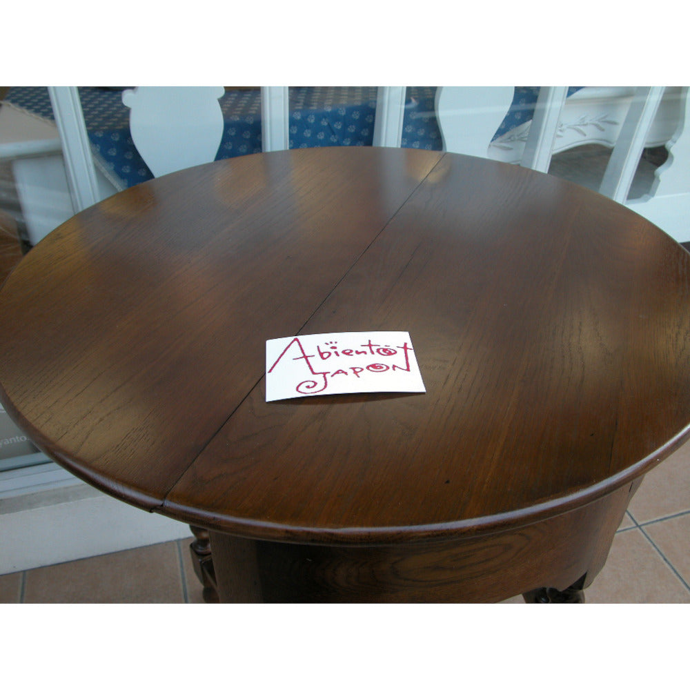 コンソールテーブル ダイニングテーブル 丸テーブル バタフライテーブル オーク家具 ツイストエンド クラシック家具 アンティーク風家具 訳有り特価品 1136013