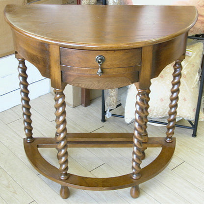 コンソールテーブル ダイニングテーブル 丸テーブル バタフライテーブル オーク家具 ツイストエンド クラシック家具 アンティーク風家具 訳有り特価品 1136013