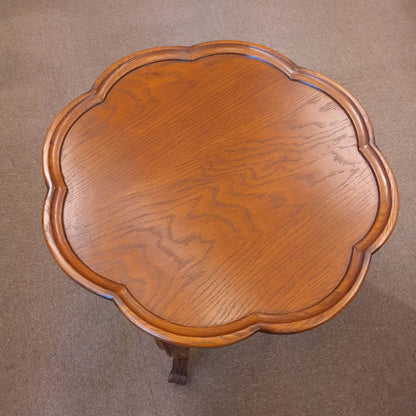 ランプテーブル サイドテーブル 丸 ラウンド エッジ付き テーブル おしゃれ オーク 無垢材 木製 仏国様式 スタイル クラシック 輸入家具 1136015