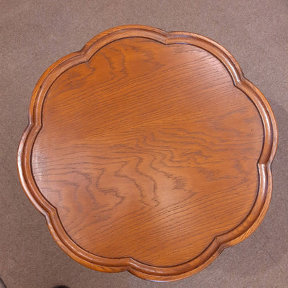 ランプテーブル サイドテーブル 丸 ラウンド エッジ付き テーブル おしゃれ オーク 無垢材 木製 仏国様式 スタイル クラシック 輸入家具 1136015