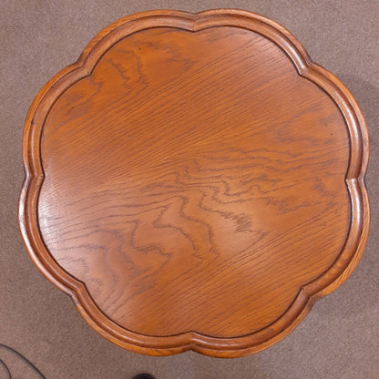 ランプテーブル サイドテーブル 丸 ラウンド エッジ付き テーブル おしゃれ オーク 無垢材 木製 仏国様式 スタイル クラシック 輸入家具 1136015