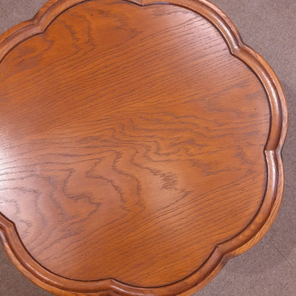 ランプテーブル サイドテーブル 丸 ラウンド エッジ付き テーブル おしゃれ オーク 無垢材 木製 仏国様式 スタイル クラシック 輸入家具 1136015