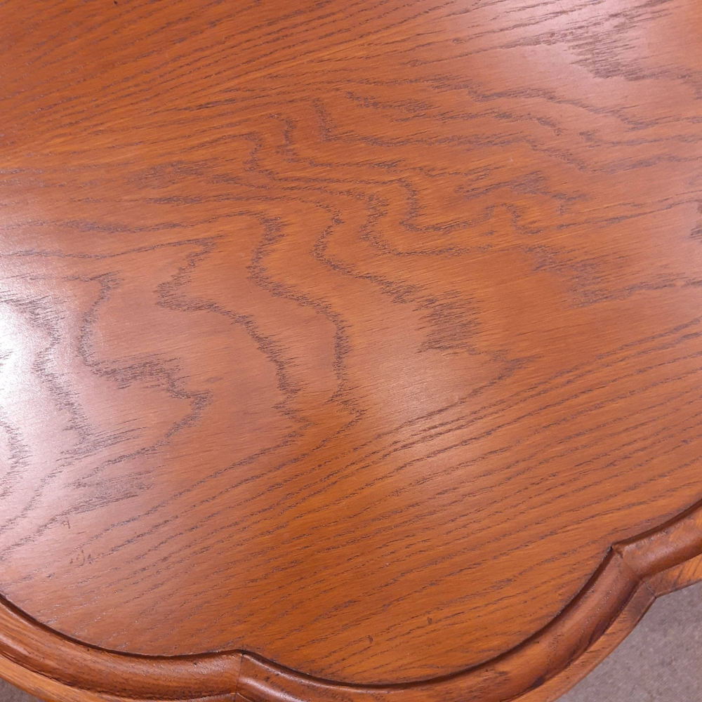 ランプテーブル サイドテーブル 丸 ラウンド エッジ付き テーブル おしゃれ オーク 無垢材 木製 仏国様式 スタイル クラシック 輸入家具 1136015