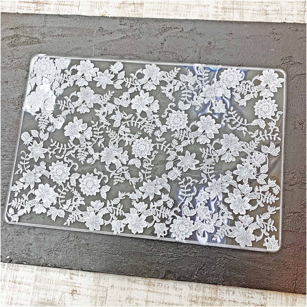 ランチョンマット 洗えるマット レースの刺しゅう風マット オシャレ カフェマット プレースマット ホワイト レキュタングラー 長方形マット マット 11502PM-WH