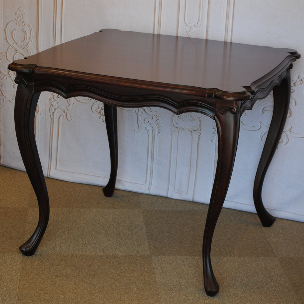 ダイニングテーブル テーブル スクエアテーブル アンティーク調 マホガニー無垢材 カブリオールレッグ 猫脚 クイーンアン様式 ヘッペルホワイト様式 117003