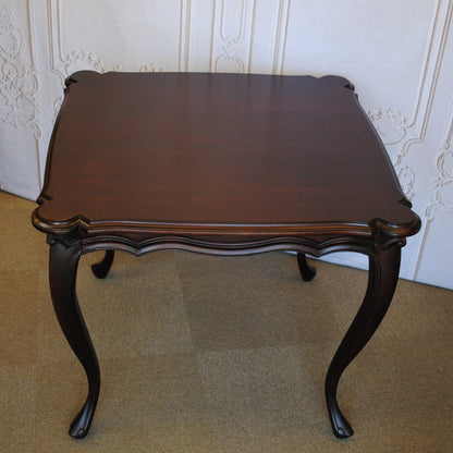 ダイニングテーブル テーブル スクエアテーブル アンティーク調 マホガニー無垢材 カブリオールレッグ 猫脚 クイーンアン様式 ヘッペルホワイト様式 117003