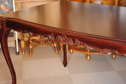 ダイニングテーブル テーブル レキュタングラーテーブル アンティーク調 マホガニー材 カブリオールレッグ 猫脚 クイーンアン様式 ヘッペルホワイト様式 117004