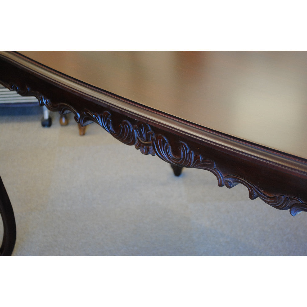 ダイニングテーブル テーブル レキュタングラーテーブル アンティーク調 マホガニー材 カブリオールレッグ 猫脚 クイーンアン様式 ヘッペルホワイト様式 117004