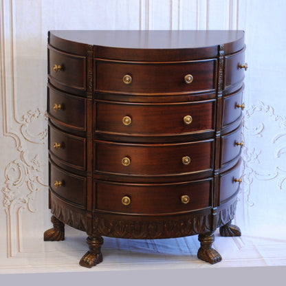 チェスト ハーフムーンチェスト コンソールテーブル 12引き出し テーブル おしゃれ マホガニー無垢材 アンティーク風 バリーウイリアム BallyWilliam 117007