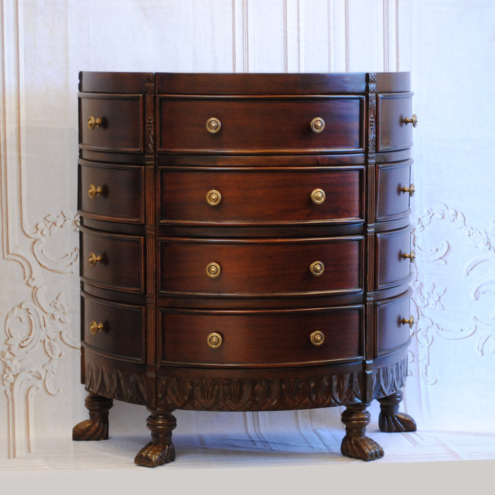 チェスト ハーフムーンチェスト コンソールテーブル 12引き出し テーブル おしゃれ マホガニー無垢材 アンティーク風 バリーウイリアム BallyWilliam 117007