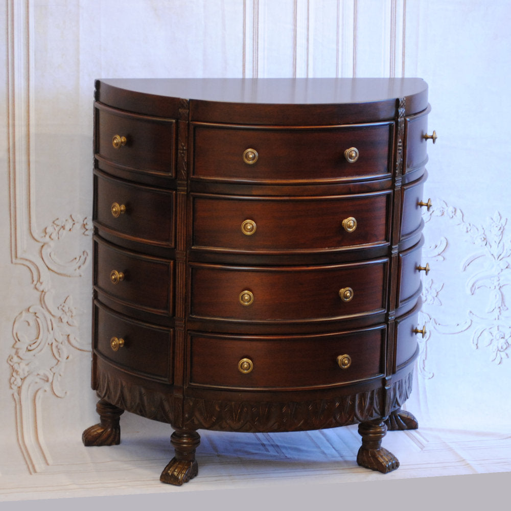 チェスト ハーフムーンチェスト コンソールテーブル 12引き出し テーブル おしゃれ マホガニー無垢材 アンティーク風 バリーウイリアム BallyWilliam 117007