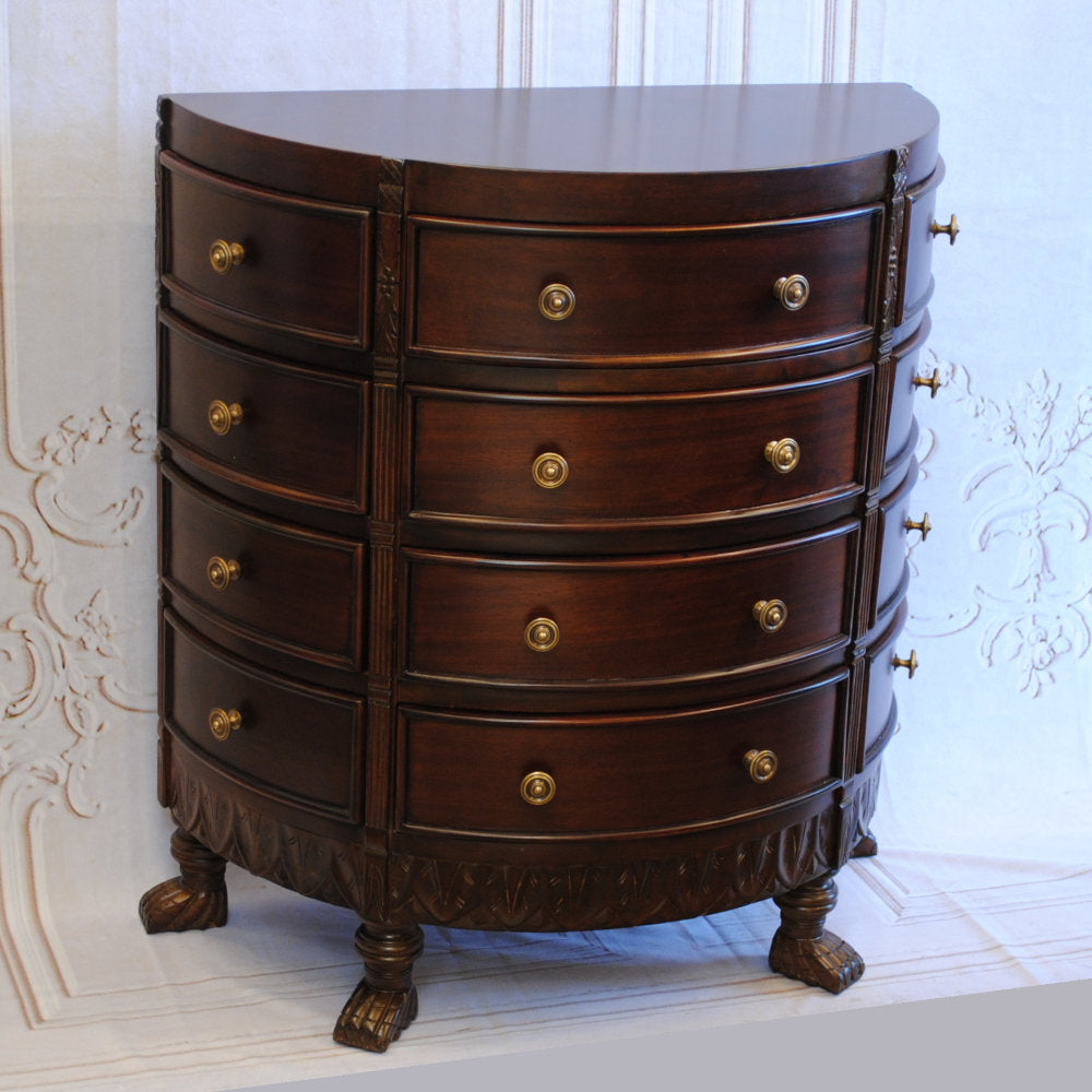 チェスト ハーフムーンチェスト コンソールテーブル 12引き出し テーブル おしゃれ マホガニー無垢材 アンティーク風 バリーウイリアム BallyWilliam 117007