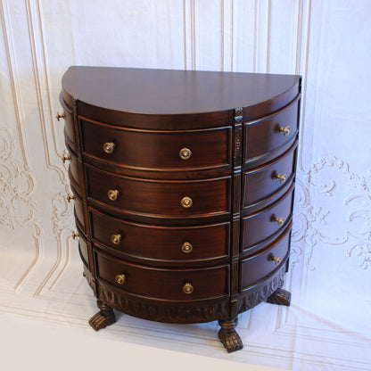 チェスト ハーフムーンチェスト コンソールテーブル 12引き出し テーブル おしゃれ マホガニー無垢材 アンティーク風 バリーウイリアム BallyWilliam 117007