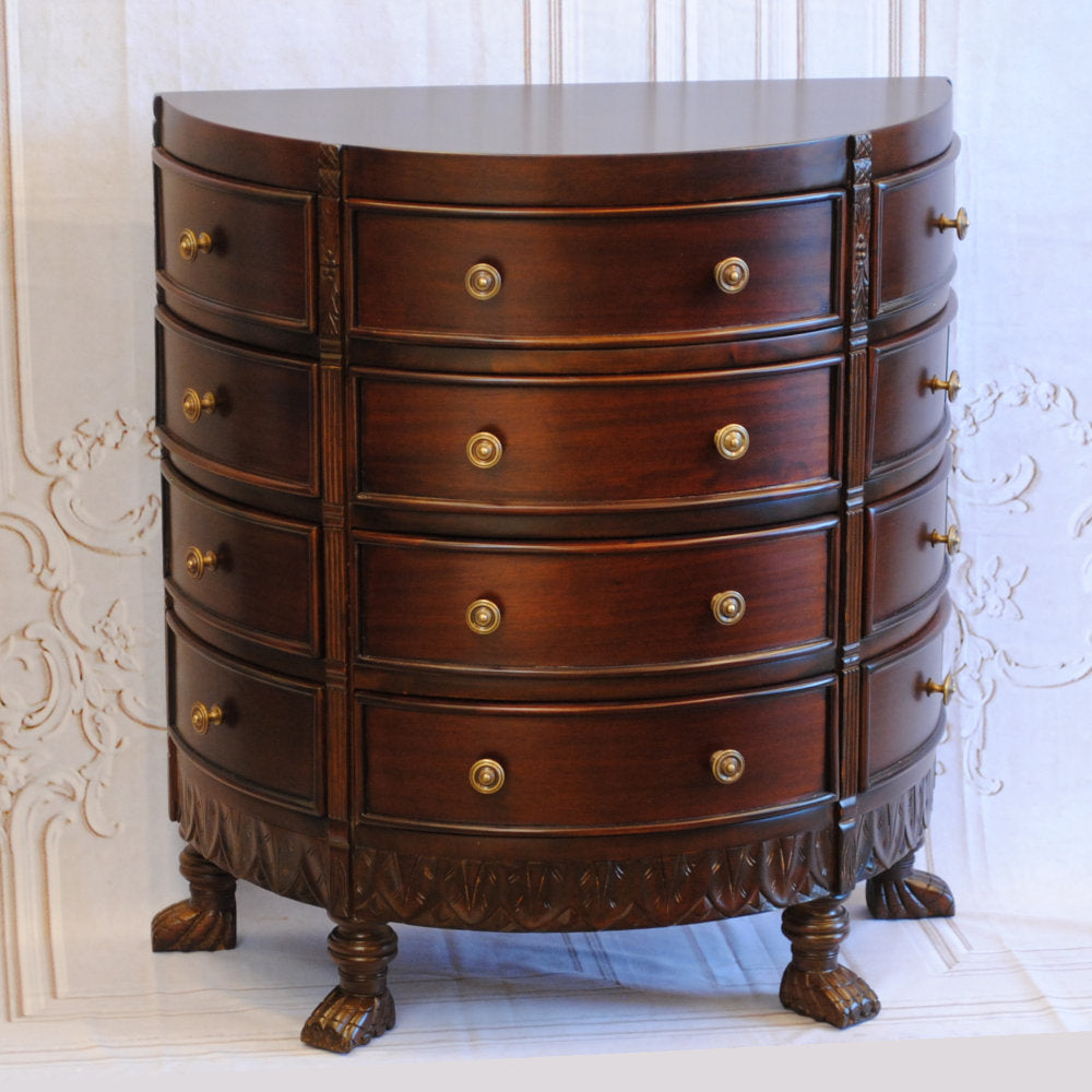 チェスト ハーフムーンチェスト コンソールテーブル 12引き出し テーブル おしゃれ マホガニー無垢材 アンティーク風 バリーウイリアム BallyWilliam 117007