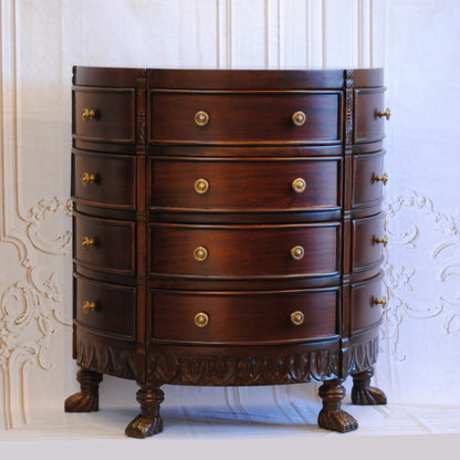 チェスト ハーフムーンチェスト コンソールテーブル 12引き出し テーブル おしゃれ マホガニー無垢材 アンティーク風 バリーウイリアム BallyWilliam 117007