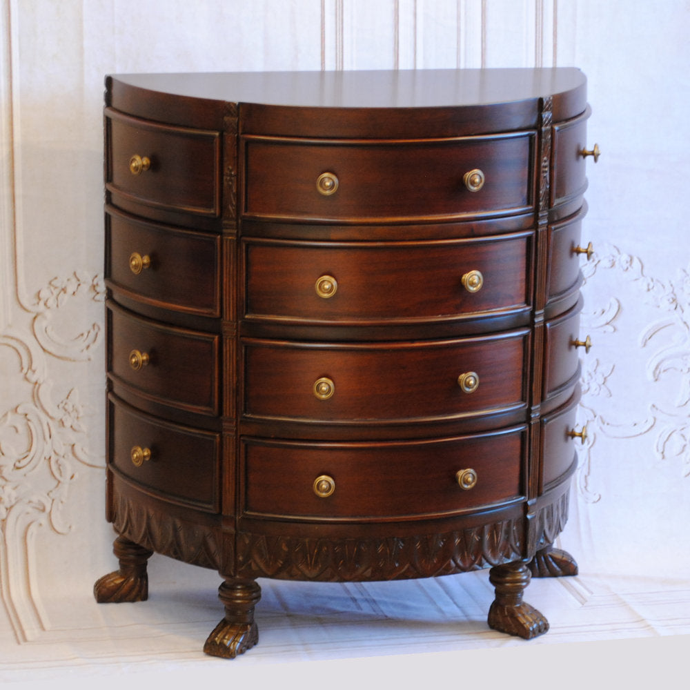 チェスト ハーフムーンチェスト コンソールテーブル 12引き出し テーブル おしゃれ マホガニー無垢材 アンティーク風 バリーウイリアム BallyWilliam 117007