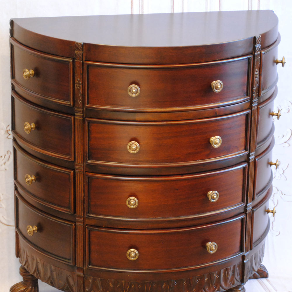 チェスト ハーフムーンチェスト コンソールテーブル 12引き出し テーブル おしゃれ マホガニー無垢材 アンティーク風 バリーウイリアム BallyWilliam 117007