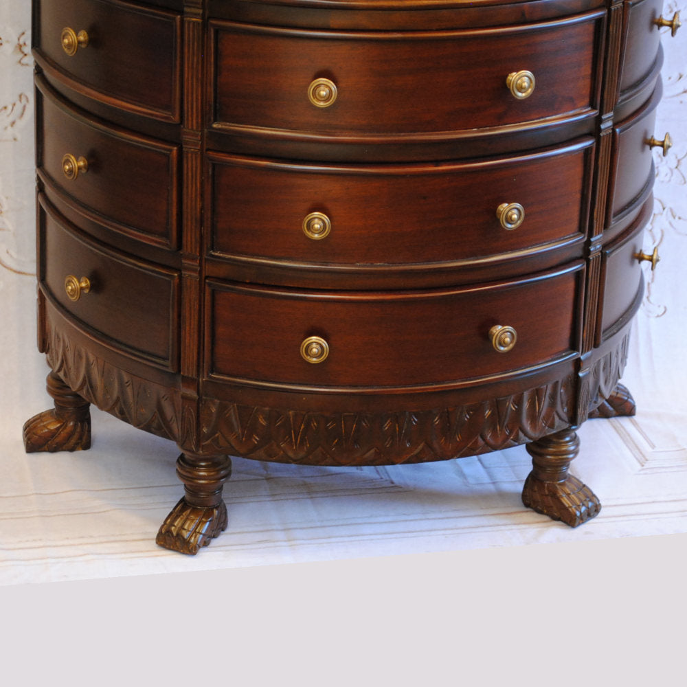チェスト ハーフムーンチェスト コンソールテーブル 12引き出し テーブル おしゃれ マホガニー無垢材 アンティーク風 バリーウイリアム BallyWilliam 117007